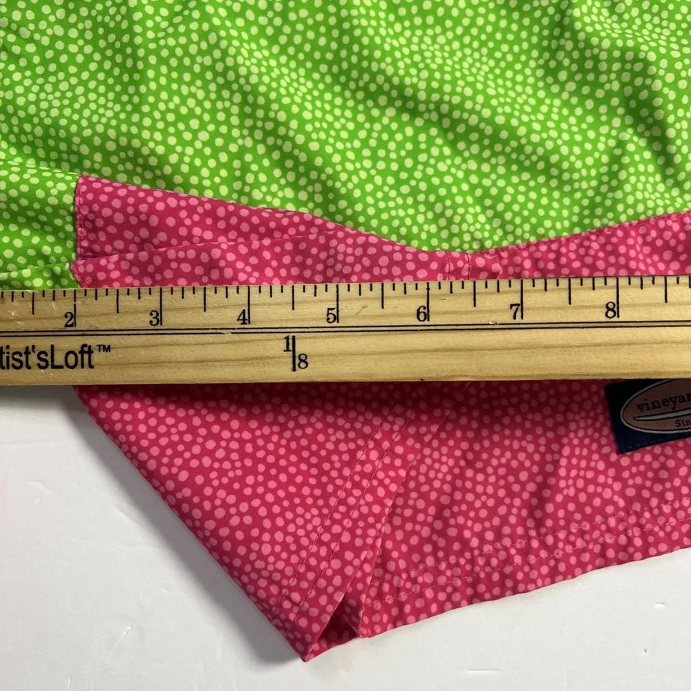 Vineyard Vines Swim Trunks Mens‎ XL Blue Green Pink Colorblock 7 Inseam Liner